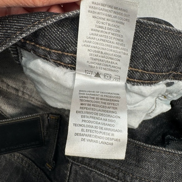 Structure Jeans Mens Size 32X30 Gray Black Slim Straight Leg - Picture 7 of 13